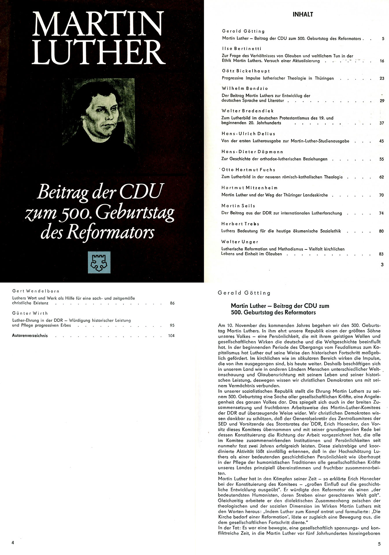 Martin Luther (Beitrag der CDU zum 500. Geburtstag des Reformators) - CDU